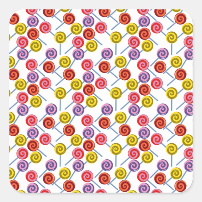 Candy pattern | Lollies pattern | lollipop 2 Square Sticker (Front)
