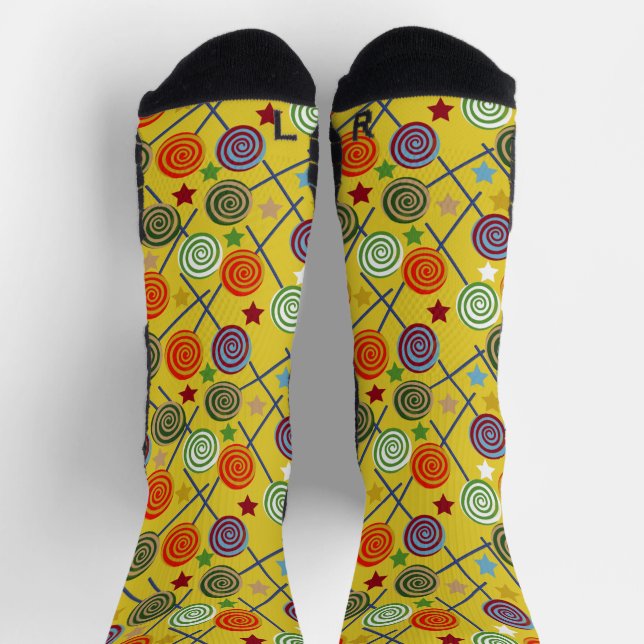 Candy pattern | Lollies pattern | lollipop 30 Note Socks (Top)