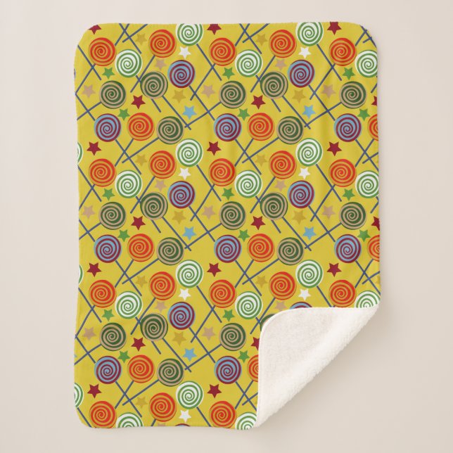 Candy pattern | Lollies pattern | lollipop 30 Sherpa Blanket (Front)
