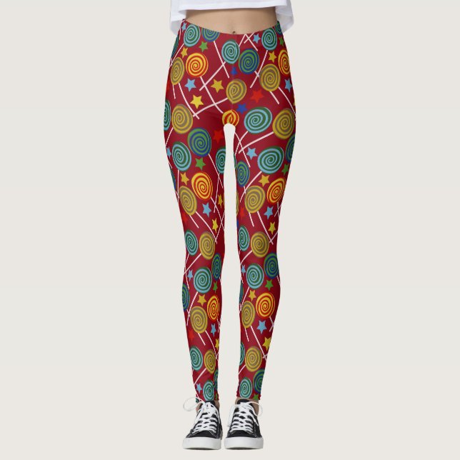 Candy pattern | Lollies pattern | lollipop 32 Leggings (Front)