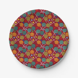 Candy pattern   Lollies pattern   lollipop 32 Paper Plate