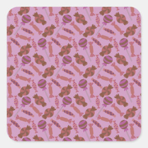 Candy pattern Lollies pattern lollipop 34 Square Sticker