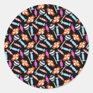 Candy pattern Lollies pattern lollipop 37 Classic Round Sticker
