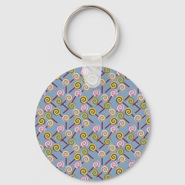 Candy pattern | Lollies pattern | lollipop 3 Key Ring (Front)
