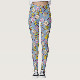 Candy pattern   Lollies pattern   lollipop 3 Leggings