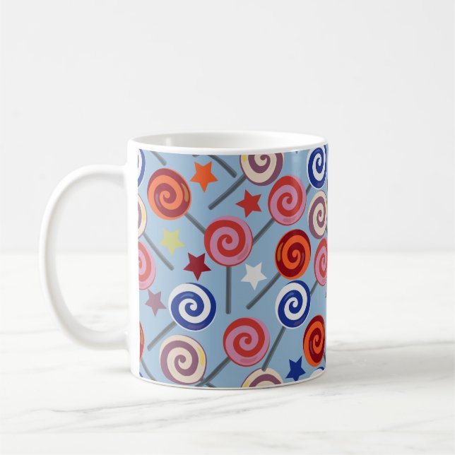 Candy pattern | Lollies pattern | lollipop 40 Coffee Mug (Left)