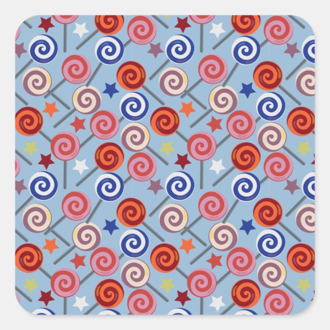 Candy pattern | Lollies pattern | lollipop 40 Square Sticker (Front)