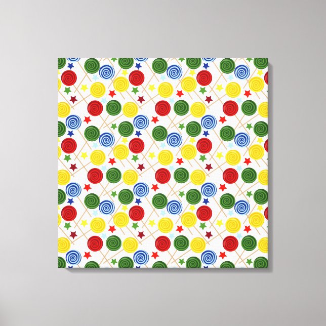 Candy pattern | Lollies pattern | lollipop 43 Canvas Print (Front)
