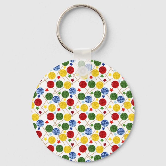 Candy pattern | Lollies pattern | lollipop 43 Key Ring (Front)