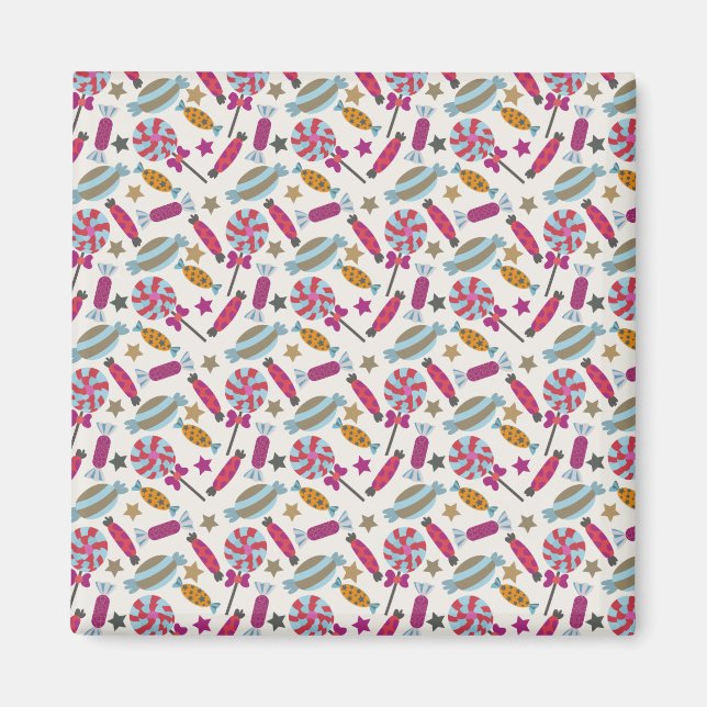 Candy pattern | Lollies pattern | lollipop 45 Magnet (Front)