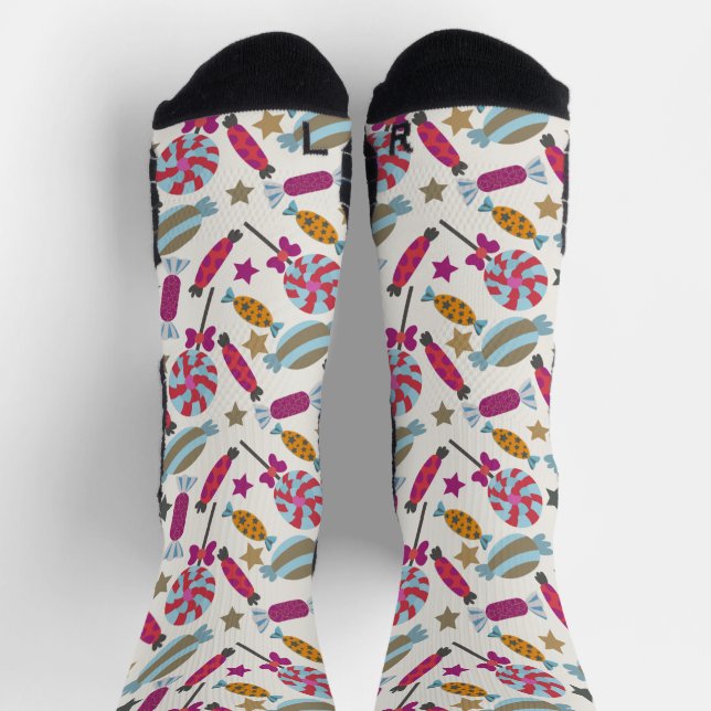 Candy pattern | Lollies pattern | lollipop 45 Note Socks (Top)