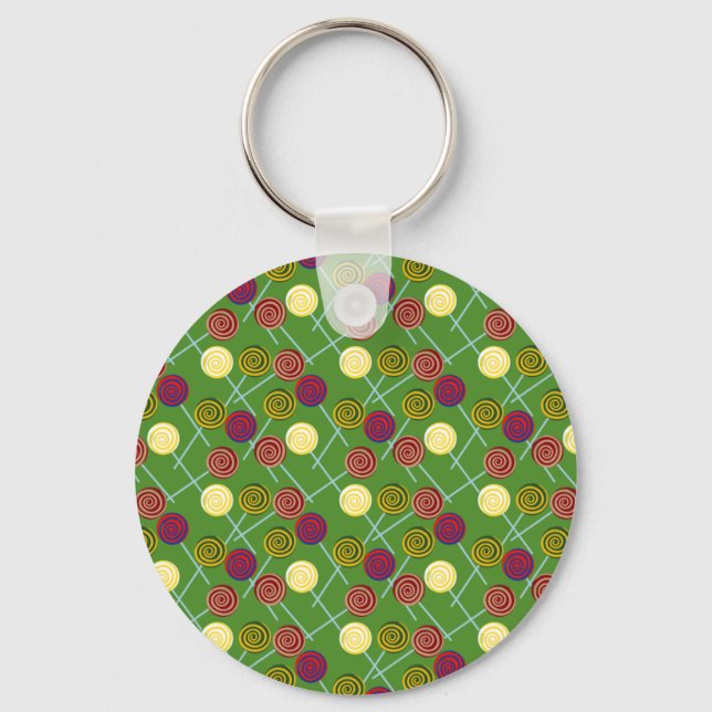 Candy pattern | Lollies pattern | lollipop 58 Key Ring (Front)