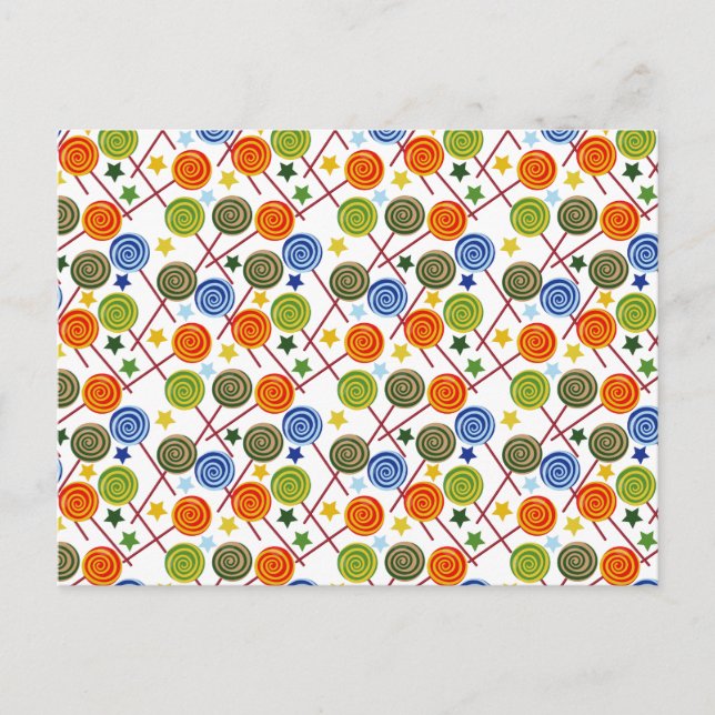 Candy pattern | Lollies pattern | lollipop 61 Postcard (Front)