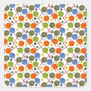 Candy pattern Lollies pattern lollipop 61 Square Sticker