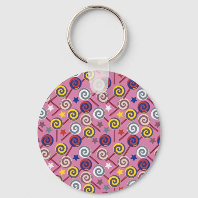 Candy pattern | Lollies pattern | lollipop 7 Key Ring (Front)