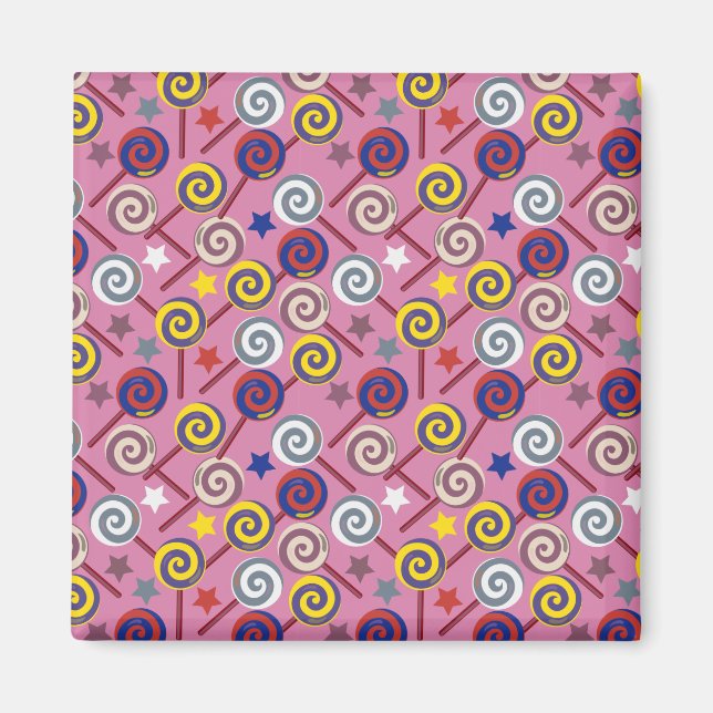 Candy pattern | Lollies pattern | lollipop 7 Magnet (Front)