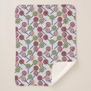 Candy pattern   Lollies pattern   lollipop 8 Sherpa Blanket