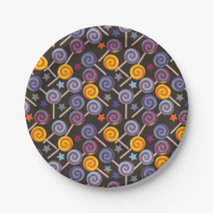 Candy pattern   Lollies pattern   lollipop 9 Paper Plate