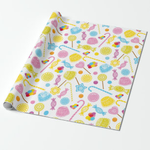 Candy Pattern Lollipop Gumdrops Party Supplies Wrapping Paper