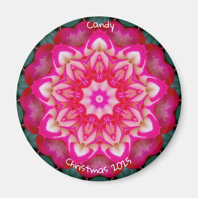 CANDY ~ Personalized Miniature Rose Fractal ~  Magnet (Front)
