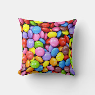 Candy pieces, colourful sweet treats cushion