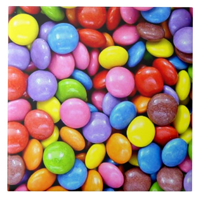 Candy pieces, colourful sweet treats tile (Front)