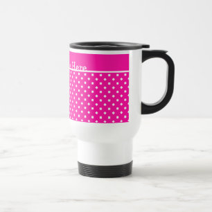 Candy Pink and White Travel Mug to Personalise