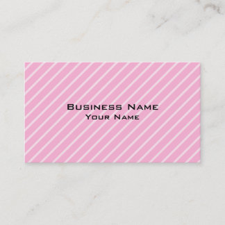 Candy Pink Diagonal Striped Pattern. Business Card