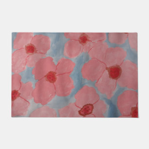 Candy Pink Flowers Door Mat