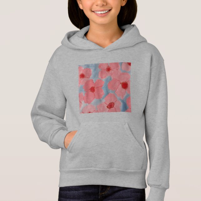 Candy Pink Flowers Hoodie (Front)