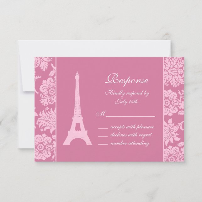 Candy Pink in Paris RSVP Card (Front)