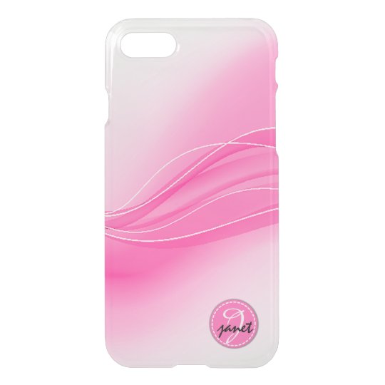 Candy Pink Modern Waves Monogram iPhone 8/7 Case