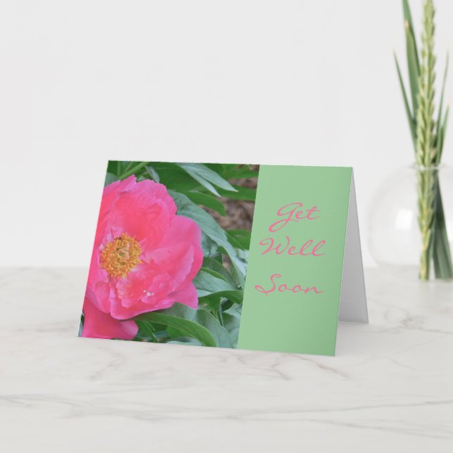 "CANDY-PINK PEONY/GET WELL SOON" CARD (Front)