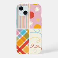 Candy Pink Plaid Check Dots Scribbles Fun Pattern