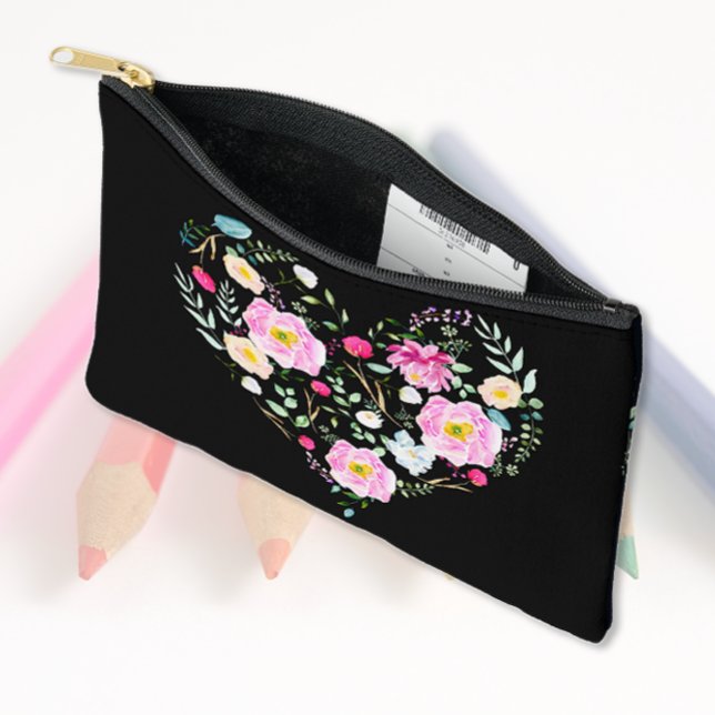 Candy Pink Roses & Heart Accessory Pouch (Creator Uploaded)