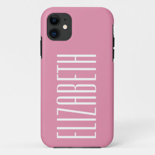 Candy Pink Solid Colour Minimalist Monogram Case-Mate iPhone Case