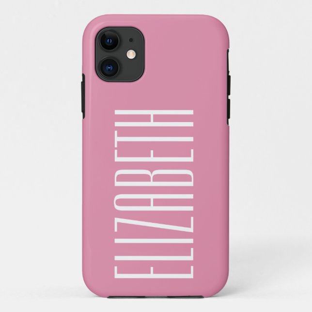 Candy Pink Solid Colour | Minimalist Monogram Case-Mate iPhone Case (Back)
