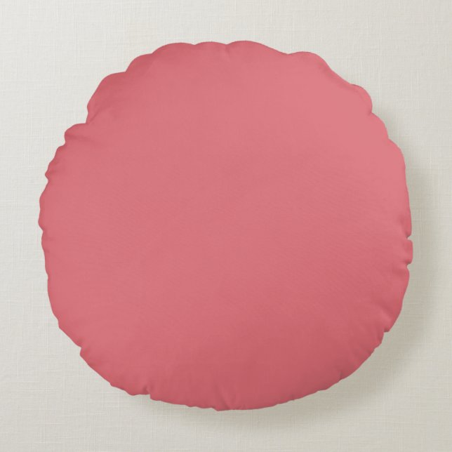 Candy pink (solid colour)  round cushion (Front)