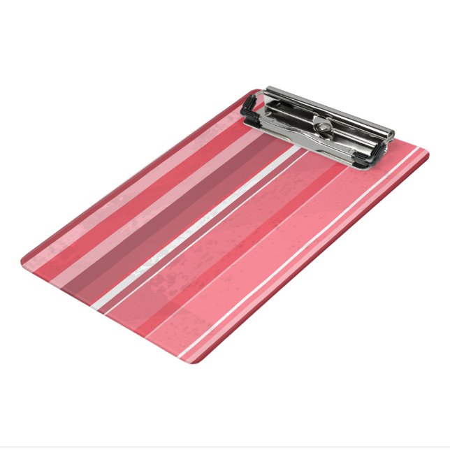 Candy Pink Stripes Mini Clipboard (Angled3)