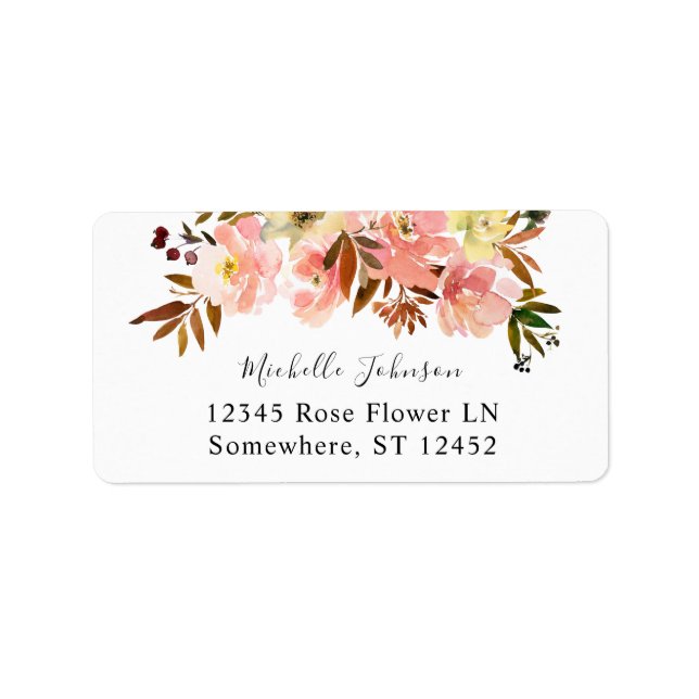 Candy Pink & Yellow Floral 2 Return Address Label (Front)