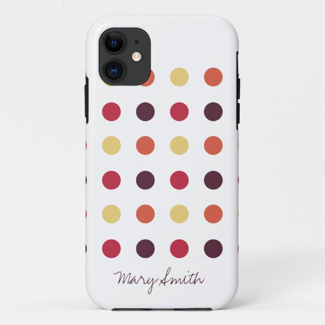 Candy Polka Dot Custom Name Plum Case-Mate iPhone Case (Back)