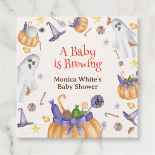 Candy Pumpkin Ghosts Halloween Baby Brewing Shower Favour Tags