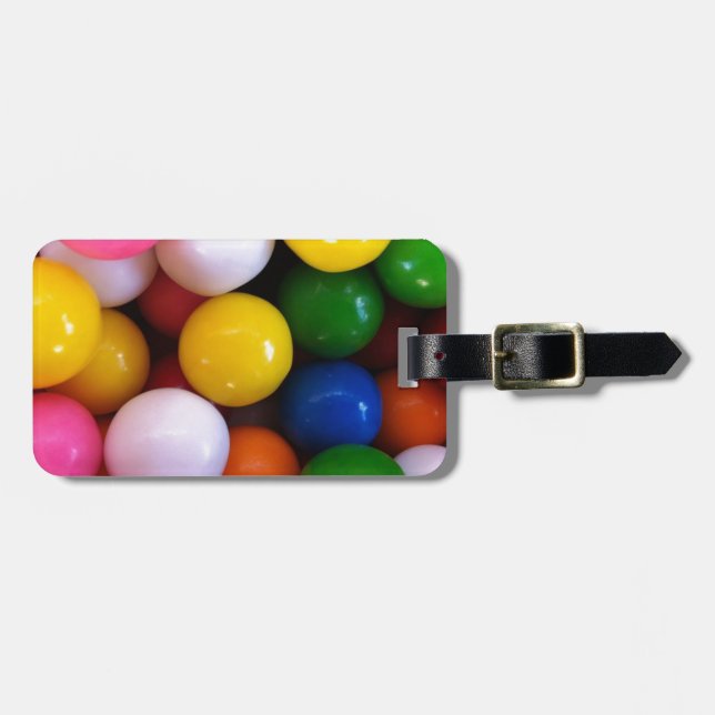Candy rainbow gum balls luggage tag (Front Horizontal)