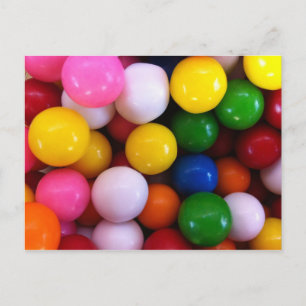 Candy rainbow gum balls postcard