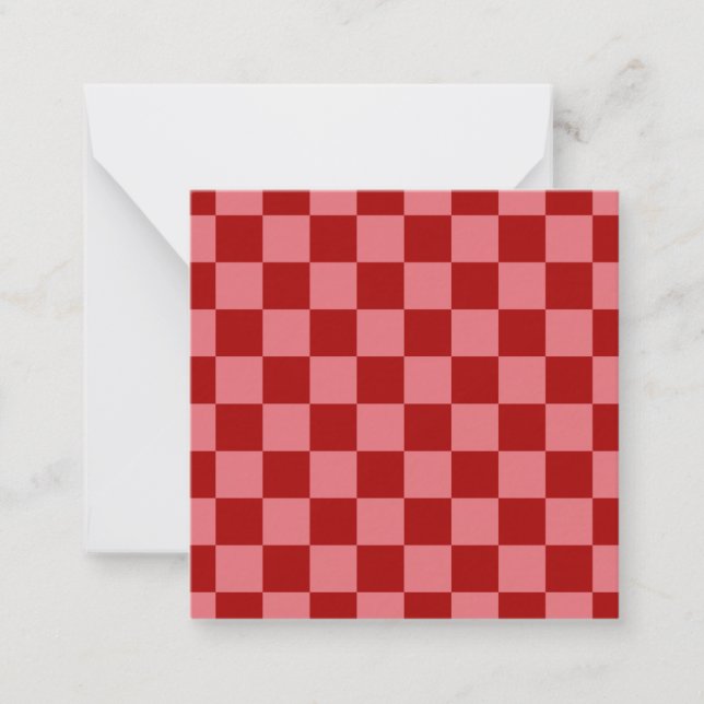 Candy Red and Candy Pink Checkerboard Card (Front)