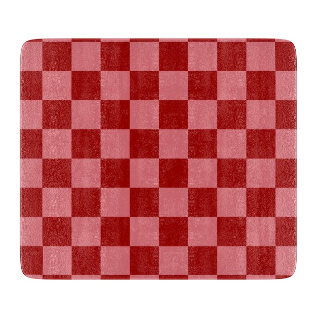Candy Red and Candy Pink Checkerboard Cutting Board (Front)