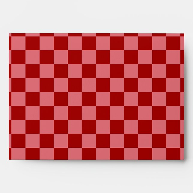 Candy Red and Candy Pink Checkerboard Envelope (Front)