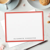 Candy Red Classic Double Border Correspondence