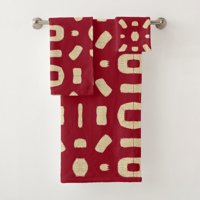 Candy Red Like African Kuba Kente Mud Cloth (Insitu)