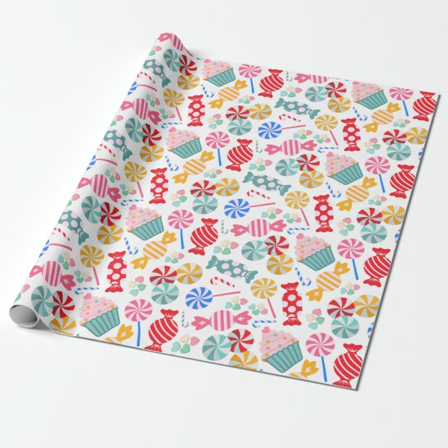 Candy Seamless Pattern Wrapping Paper  (Unrolled)